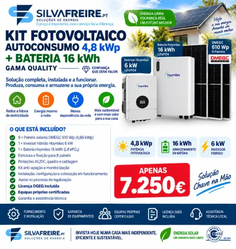 [02.2023.053] Fornecimento e Instalação Kit Fotovoltaico Autoconsumo Gama Quality